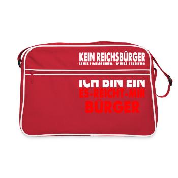 Ich Bin Ein Es Reicht Mir Bürger - Retro Tasche - Rot/Weiß - Vorne