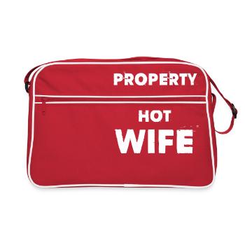 Propriété de ma femme chaude - Sac Retro - rouge/blanc - Devant