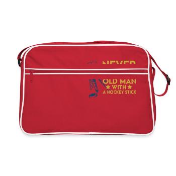 Ne sous-estimez jamais le hockey d’un vieil homme - Sac Retro - rouge/blanc - Devant