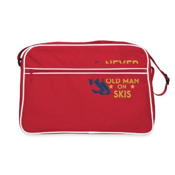 Never Underestimate An Old Man On Skis Skiing Ski - Retro Bag - red/white - Front