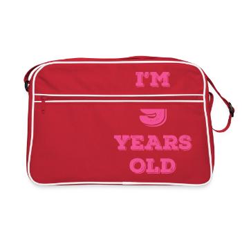 Funny Birthday I'm 9 Years Old - Retro Bag - red/white - Front