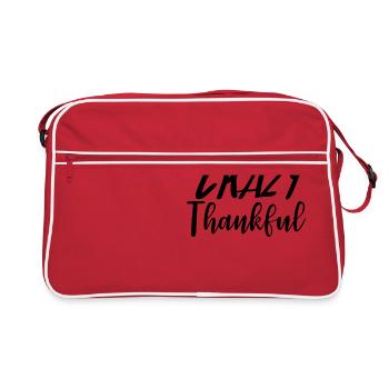 Verrückte dankbare Erntedank-Typografie - Retro Tasche - Rot/Weiß - Vorne