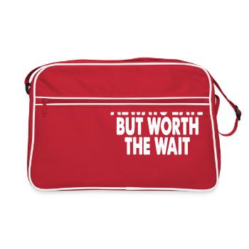 Always Late But Worth The Wait - Retro Bag - red/white - Front