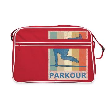 Vintage Retro Style Le Parkour Freerunning Sport - Sac Retro - rouge/blanc - Devant