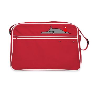 Wolf mit Rotkäppchen - Retro Tasche - Rot/Weiß - Vorne