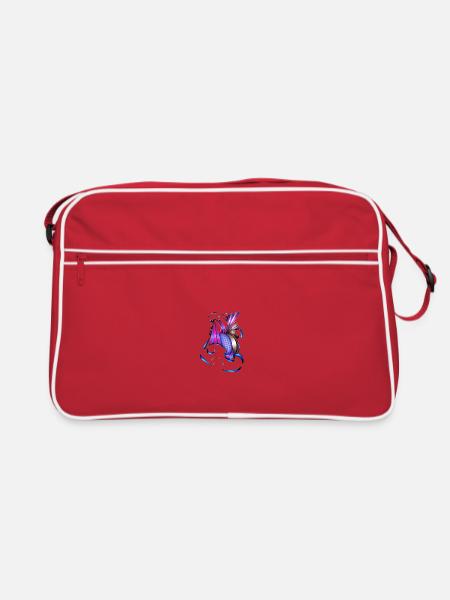 Coloured spiral and fan art - Retro Bag - red/white - Front