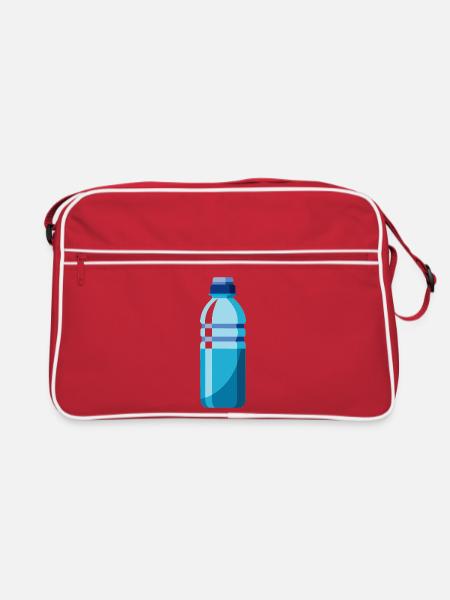 Wasserflasche - Retro Tasche - Rot/Weiß