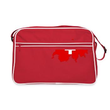 Drapeau de la Suisse et carte de la Suisse - Sac Retro - rouge/blanc - Devant