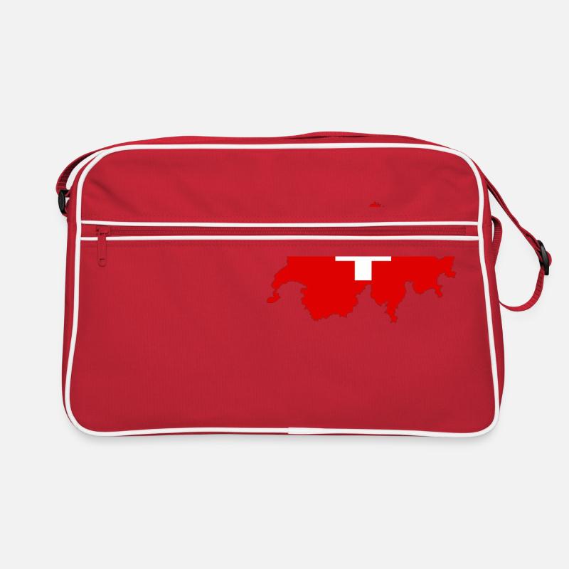 Drapeau de la Suisse et carte de la Suisse - Sac Retro - rouge/blanc