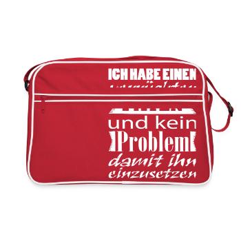 Verrückter Pate - Retro Tasche - Rot/Weiß - Vorne
