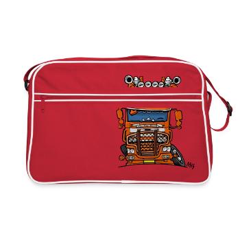 0613 d truck fx on the road orange - Retro Bag - red/white - Front