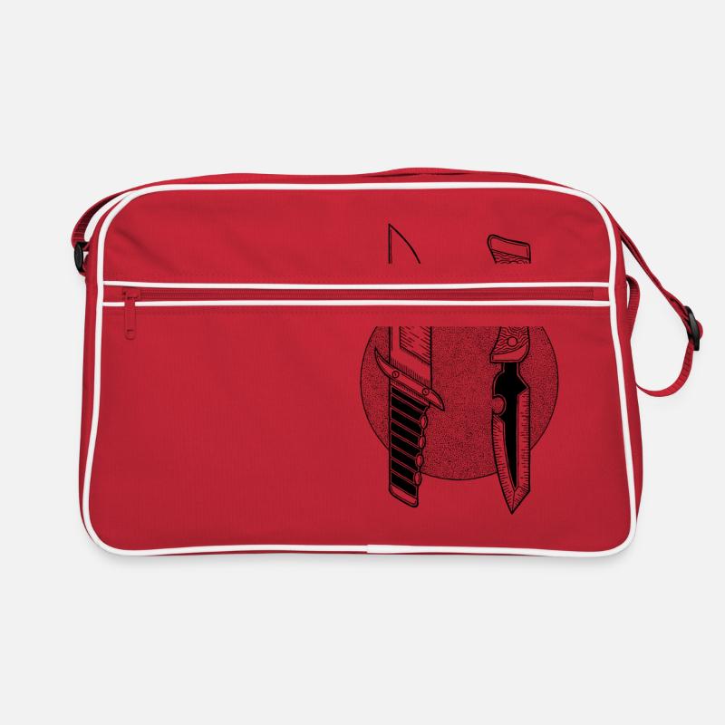 Knifes - Retro Tasche - Rot/Weiß