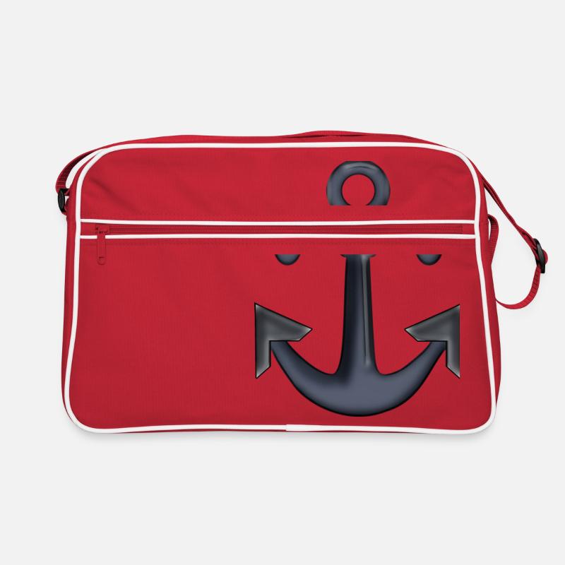 Anker - Retro Tasche - Rot/Weiß
