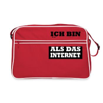I'm older than the internet - Retro Bag - red/white - Front