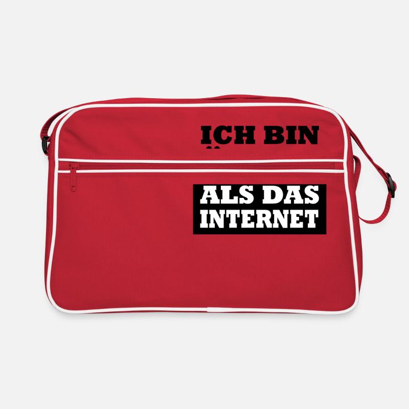 Ich bin Älter als das Internet - Retro Tasche - Rot/Weiß