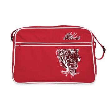 Der weiße Wolf - Retro Tasche - Rot/Weiß - Vorne