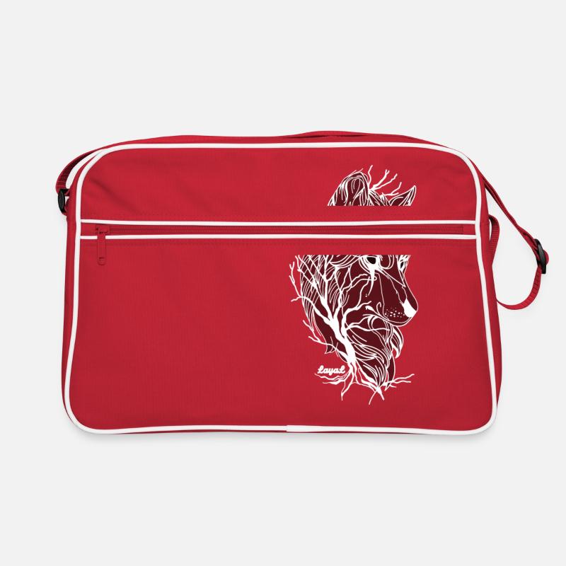 The white wolf - Retro Bag - red/white