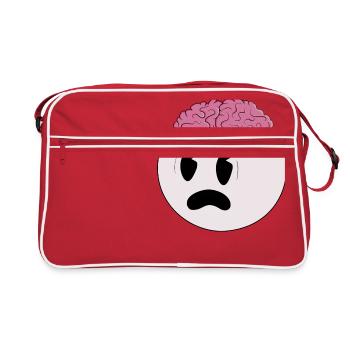 Vintage-Karikatur - Retro Tasche - Rot/Weiß - Vorne