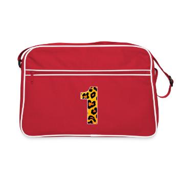 Imprimé léopard jaune-orangé - Sac Retro - rouge/blanc - Devant