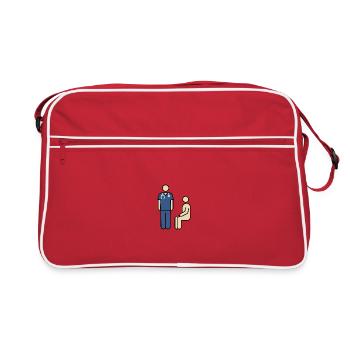 Médecin et patient | Pictogramme médical et infirmier - Sac Retro - rouge/blanc - Devant