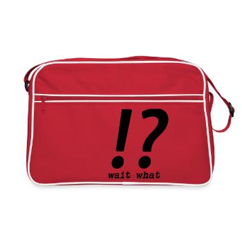 Wie? - Retro Tasche - Rot/Weiß - Vorne