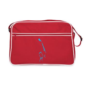 Guitar Silhouette Guitarist Rock Music - Sac Retro - rouge/blanc - Devant