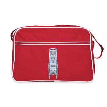 Chaises monoblocs en plastique empilées - Sac Retro - rouge/blanc - Devant