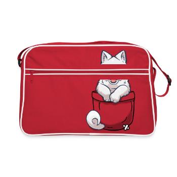 Chiot Samoyed de poche - Sac Retro - rouge/blanc - Devant