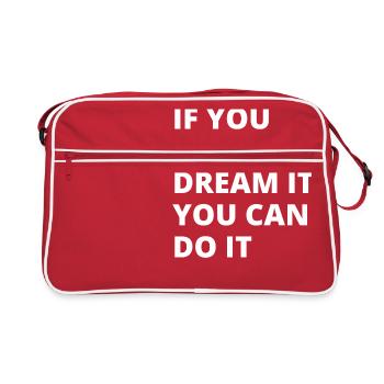 dream it, do it! - Retro Tasche - Rot/Weiß - Vorne