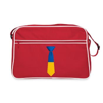 Cravate en blocs de couleur bleu et jaune - Sac Retro - rouge/blanc - Devant