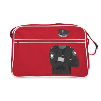 Bärtig Cop - Retro Tasche - Rot/Weiß - Vorne