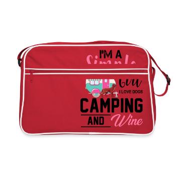I'm Simple Girl I Love Dogs Camping and Wine - Sac Retro - rouge/blanc - Devant