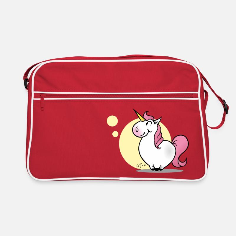 Einhorn - Retro Tasche - Rot/Weiß