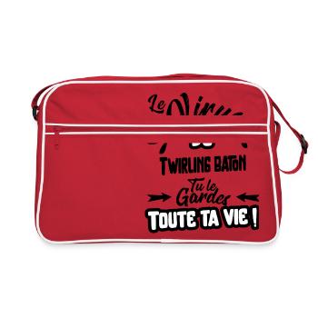 Le virus du Twirling baton cadeau - Sac Retro - rouge/blanc - Devant