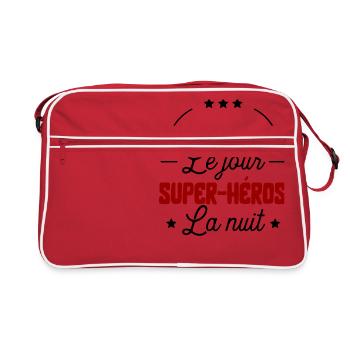 Super héros Educateur cadeau - Sac Retro - rouge/blanc - Devant