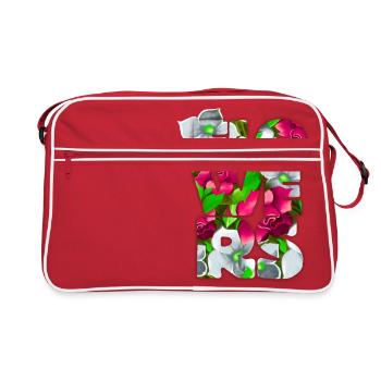 flowers - Retro Bag - red/white - Front