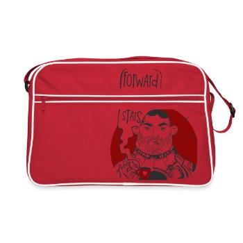 Cosmonaut with the coffee - Retro Bag - red/white - Front