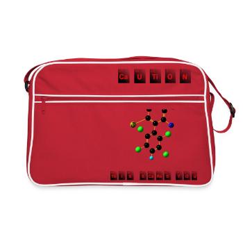 Caution - Retro Tasche - Rot/Weiß - Vorne