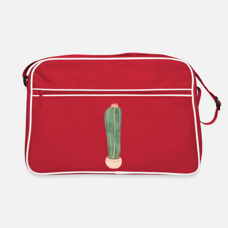 Kaktus im Blumentopf - lang Retro Tasche