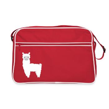 Alpaga Llama peluche alpaga mignon zoo animal - Sac Retro - rouge/blanc - Devant
