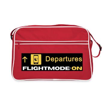 Departures Flightmode On - Flugmodus - Chillen - Retro Tasche - Rot/Weiß - Vorne