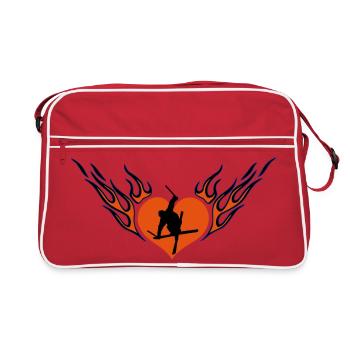 Ski freestyle love - Retro Bag - red/white - Front