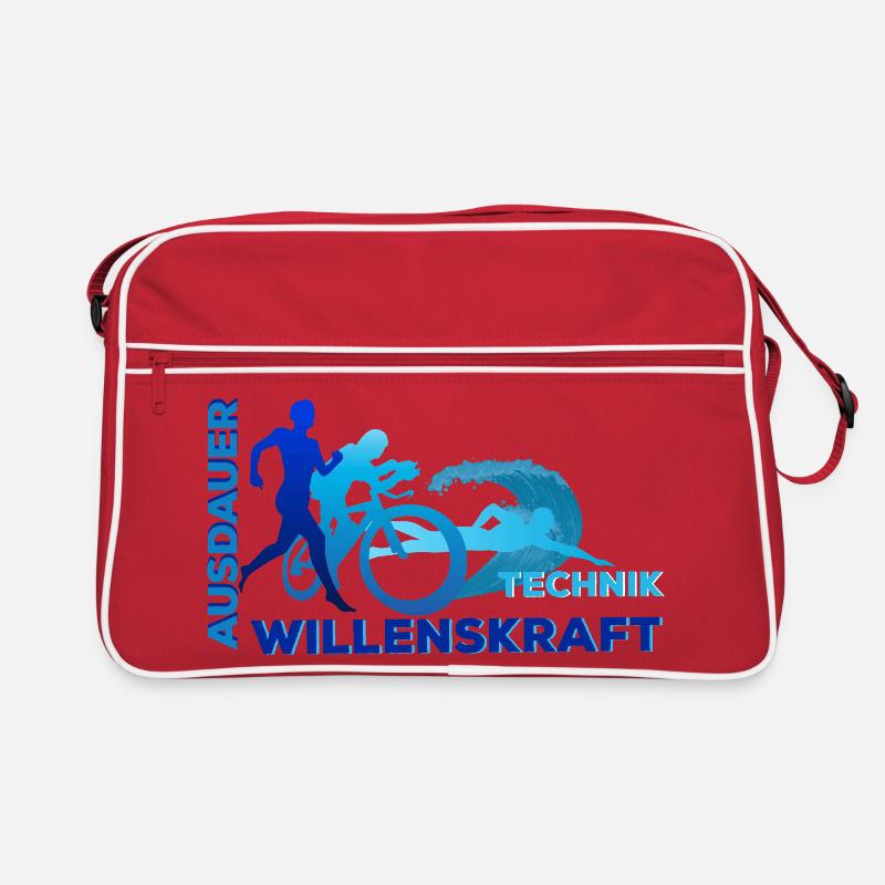 Triathlon - Ausdauer - Technik - Willenskraft Retro Tasche