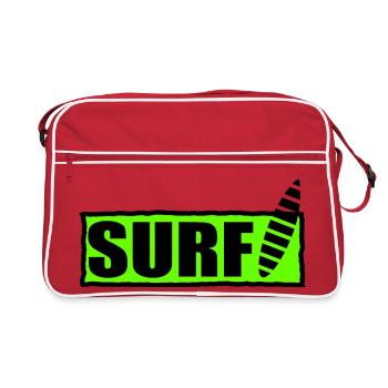 SURF. SURFEUR. SURFEUSE. SPORT. VACANCES. VOYAGE. - Sac Retro - rouge/blanc - Devant