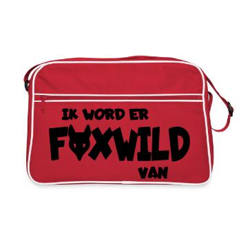 Es macht mich foxwild. Humorhemd, Hoodie * - Retro Tasche - Rot/Weiß - Vorne