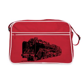 Locomotive à vapeur de la Deutsche Reichsbahn - Sac Retro - rouge/blanc - Devant