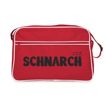 Schnarch zzz - Retro Tasche - Rot/Weiß - Vorne