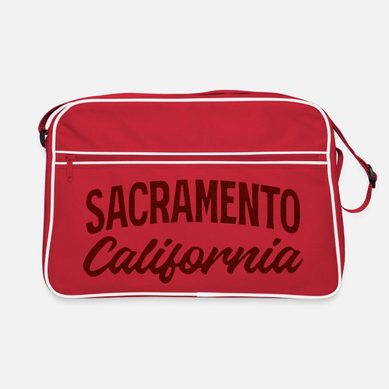 Sacramento Script California Tee Retro Tasche