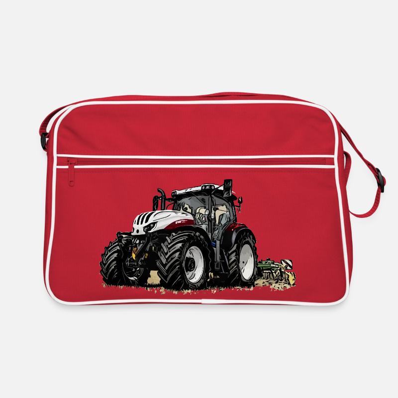 Traktor Steyr 6145 bei der Arbeit Retro Tasche