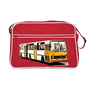 Bus articulé Ikarus jaune blanc - Sac Retro - rouge/blanc - Devant